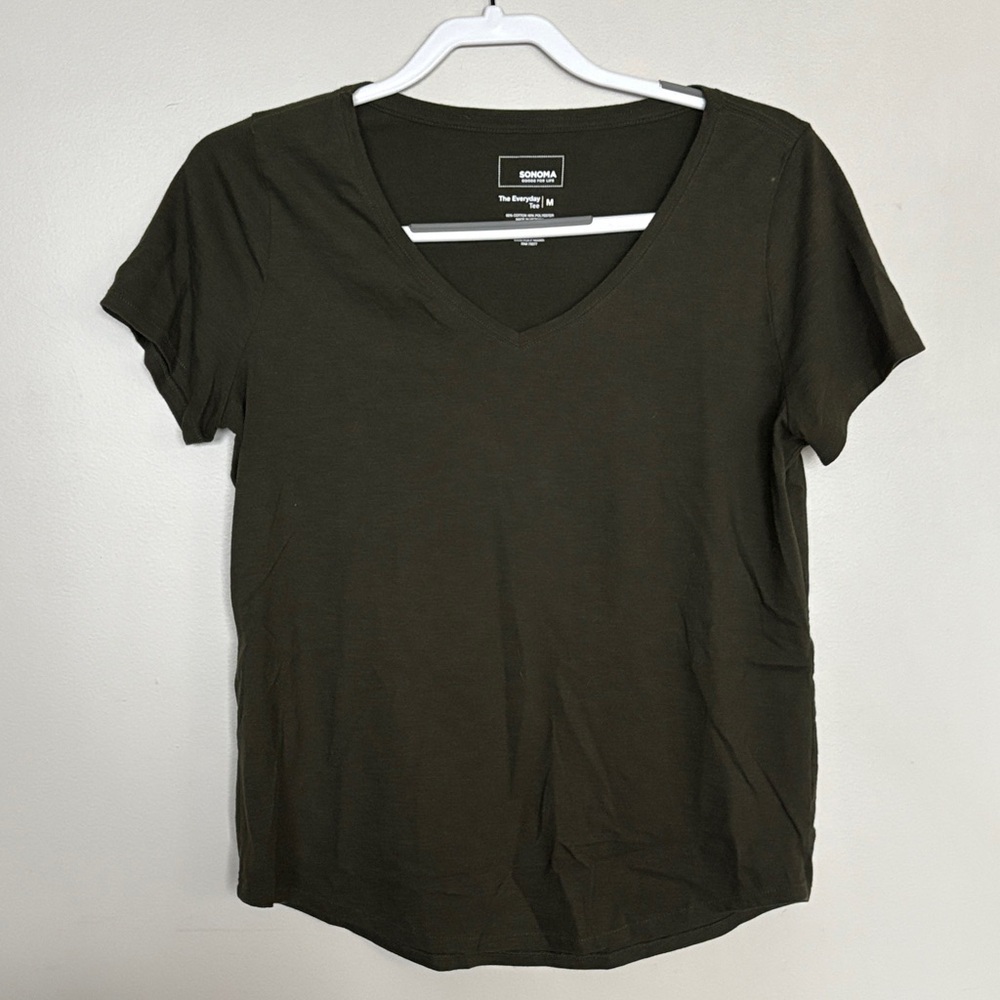Sonoma Goods For Life Bundle of 3 V Neck the Everyday Tee Shirt Womens Medium - Picture 2 of 9